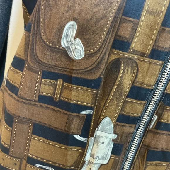 RARE Lauren Ralph Lauren Cotton / Cashmere Printed Bridle & Horsebit Car… - Picture 4 of 6